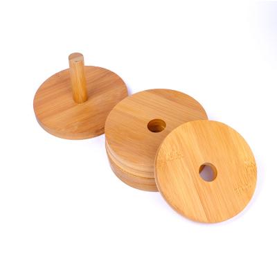 China Sustainable Custom Simple Bamboo Wooden Coaster Cup Tea Coaster Bamboo Tea Coaster Set For Restaurant for sale