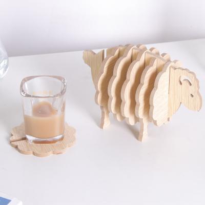 China Sustainable Sheep Wood Most Wooden Coaster Tea And Water Coaster Custom Size And Price Best Quality Wood for sale