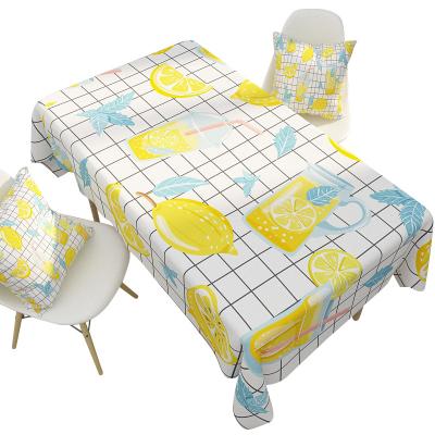 China Wholesale Cheap Home Table Protector Stocked Printed Custom Tablecloth for sale