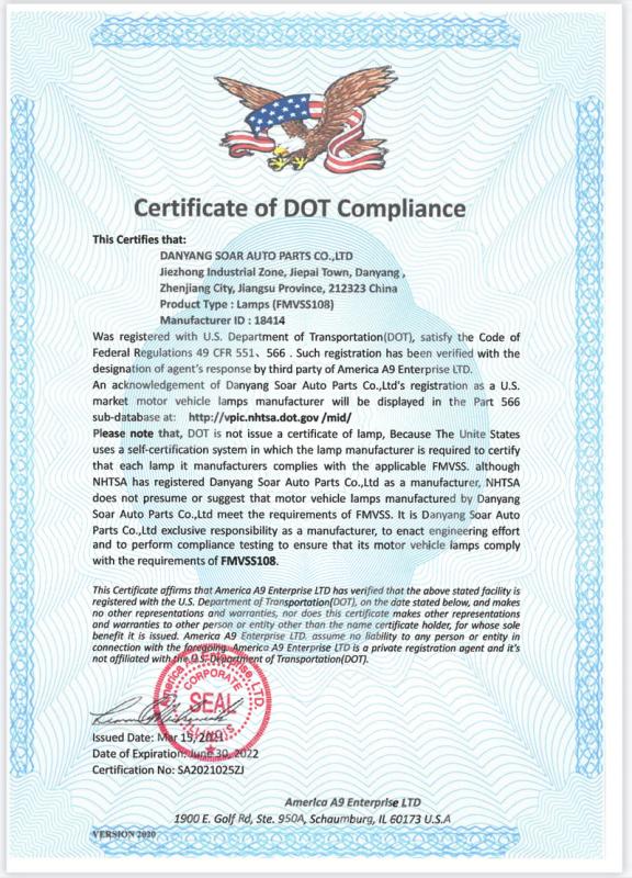 DOT - Danyang Soar Auto Parts Co., Ltd.