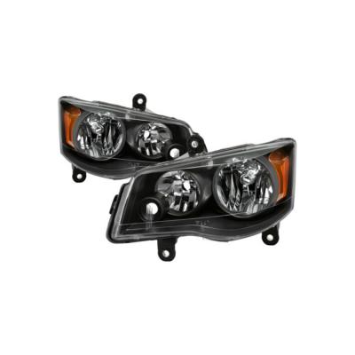 China Automotive Industry Auto Headlight DOT APPROVED AUTO LAMP Halogen Quad Lamps w/Black Bezel HEADLIGHT FOR DODGE GRAND CARAVAN 2011-2019 for sale