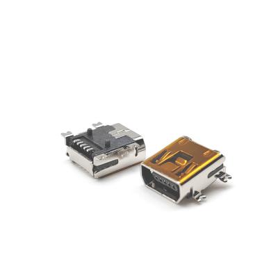 China LCP Black 5 Pin Mini USB Connector AB Female Type SMT Copper Alloy for sale