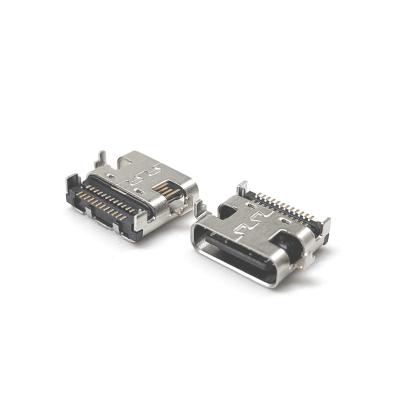 China UL94 24 Type HIGH Female 0.8 Pin USB Type C Double-row Sink Plate Connector for sale