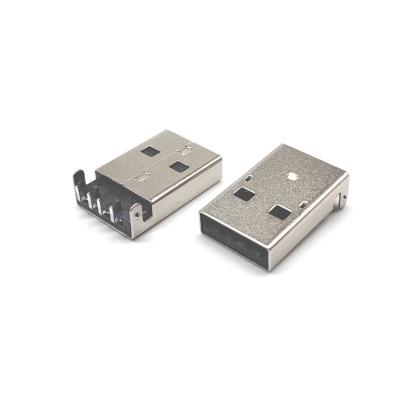 China PBT Black/LCP Black 4 Pin Male USB Connector A Type Right Angle Straight Leg for sale