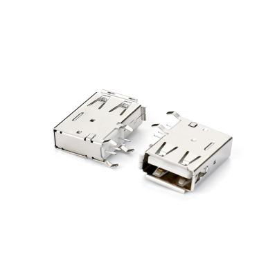 China PBT / LCP Usb 2.0 Female Connector A Type Plug-in Type USB Right Angle Side Connector for sale