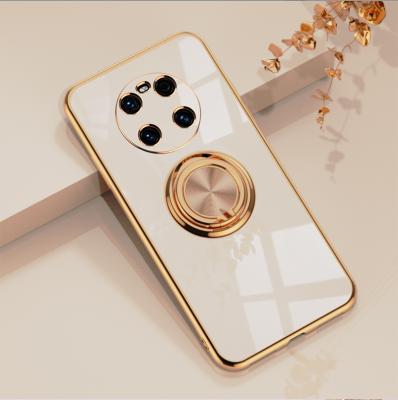 China 6D Ring Bracket Phone Shockproof Luxury Electroplating Shockproof Case For Huawei P40 P30 MATE30 honor50 Honor 60 TPU Phone Case for sale