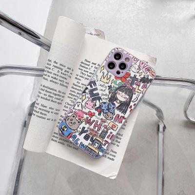 China forvivoX60 oppoR17huaweip40 xiaomi10New designTPU leather phone case graffiti fish scale hand-feeling shockproof girl skins-friendly for sale