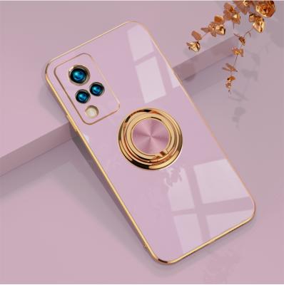 China Luxury 6D Shockproof Plating Magnetic Ring Bracket Shockproof Phone Case For Vivo X30 X60 X50 S9 IQOO7 TPU Phone Case for sale