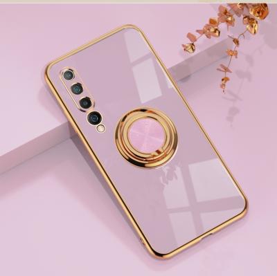 China Luxury Shockproof 6D Plated Magnetic Ring Bracket Shockproof Phone Case For oppo reno3 reno4 reno5 reno6 reno7 TPU Phone Case for sale