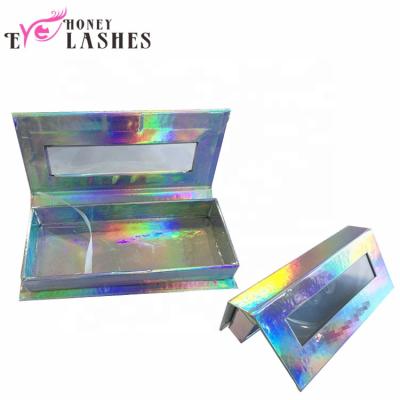 China Wholesale Price Natural Holographic Custom Long Eyelash Packaging Box for sale