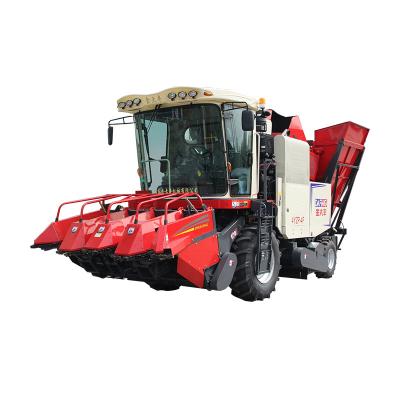 China Fresh Maize Corn Harvester 4 Rows Hydraulic Grain Unloading Type Second Hand Harvester for sale