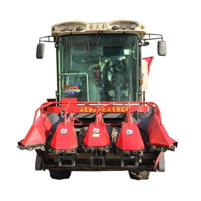 China Walking Corn Harvester Working Corn Harvester Market Fresh Produce Maize 4 Rows Mechanical / Hydrostatic Transmission for sale