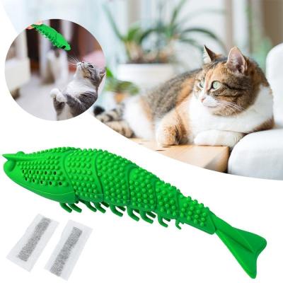 China Viable Crayfish Train Cat Toothbrush Pet Teething Toy With Catnip Shrimp Bite Cat Cleaning Tooth Toy Pets Stabilized Feeds for sale