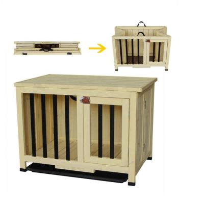 China Indoor and Outdoor Sturdy Wooden Crate Cat Puppy Pet House Large Portable Foldable Wooden Dog Crate Kennel Kennel Viable for sale