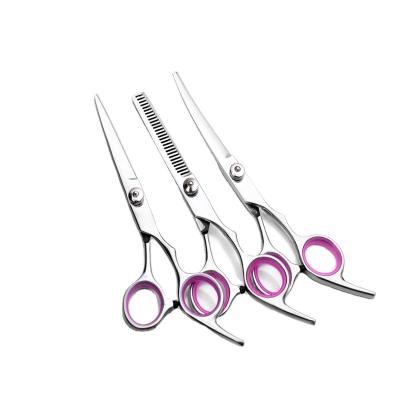 China Viable Professional Stainless Steel Pet Grooming Scissors Set With Safety Around Tip Dog Grooming Scissors Kit For Dog Cat Hair Care for sale