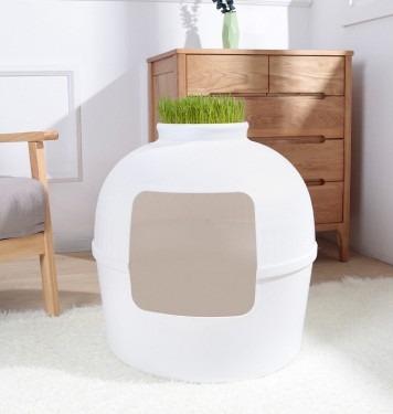 China Splash Proof Type Cat Poop Basin Double Door Cat Toilet Automatic Drawer Cat Litter Box Extra Large Folding Included Viable Plastic for sale