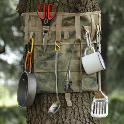 China Outdoor Tableware Treestands Storage Bag Folding Hanging Camping Multi-hook Portable Accessory Increasing Tableware Rack Organizer for sale