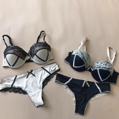 China Breathable Hot Selling Women Bra Set Sexy Lingerie Cotton Simple Cotton Lace Ladies Bra T Cup Ladies Back Fashionable Ladies Panties for sale