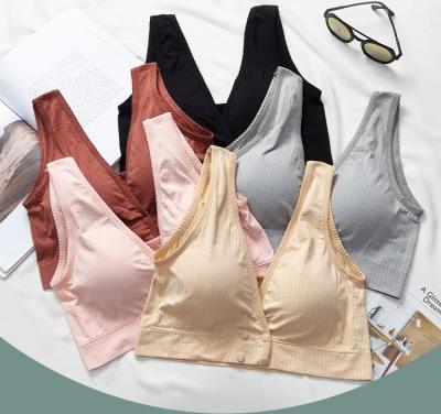 China Front Bra-Wrapped Comfortable Vest Plus Size Underwear Women Fat Sleep Chest Seamless Wrap Top Halter Camisole Women for sale