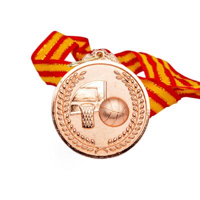 China China Custom 3D Shape 2D Basketball Gold Sports Medal Award Custom Metal Medal for sale