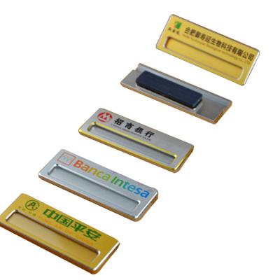 China Quality Magnetic Guaranteed Square Printed Magnetic Aluminum Custom Name Badge for sale