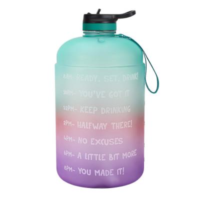 China OEM 1 Gallon Tritan Motivational Sports Bottle Plastic Sustainable Leak Proof Water Bottle With Time Manufacturer for sale