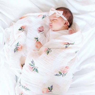 China PORTABLE Warm Muslin 100% Organic Cotton Super Soft 2 Layer Newborn Baby Sack Wrap Sleep Blankets for sale