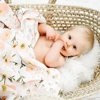 China Solid Colors Baby Organic Bamboo Cotton 2 PORTABLE Custom Newborn Diapers Wraps Muslin Blanket for sale