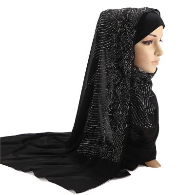 China 2020 new arrival diamond chiffon hijab hijab shawls scarves islamic muslim women long scarf HW339a for sale