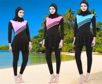 China Wholesale Breathable Muslim Islamic Long Beach Swimsuit Girl Burkinis Swimwear Plus Size Swim Wear SW017 for sale