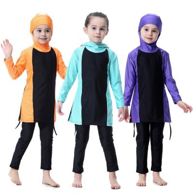 China 2020 Fashion Kids Girl Full Cover Islamic Swimsuit Anti-UV Breathable Muslim Bathing Suit Swimwear H2003 for sale