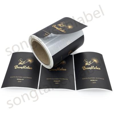 China Waterproof Customized Printing Gold Self Adhesive Embossed Silver Foil Textured Candle Jar Sticker Paper Labels for sale