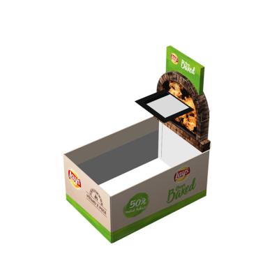 China New Material Recyclable Free Custom Design High Quality Promotion Food Packaging Recyclable Counter Display Box Pdq for sale