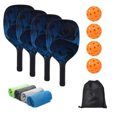 China Portable/Durable/Eco-Friendly/Warterproof/Light Weight/Comfortable Customize OEM USAPA Approved Wooden Pickleball Paddle Set of 4 With Pickle Ball Bag Custom Shape Pickle Ball Paddle Edgeless for sale