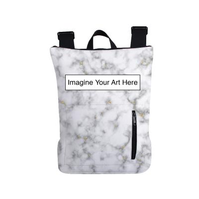 China Brand New Neoprene Marble Design Fashon Full Neoprene Bag Custom Logo Printed Pattern Lightweight Lightweight Backpack For Outdoor Casual Women Men for sale