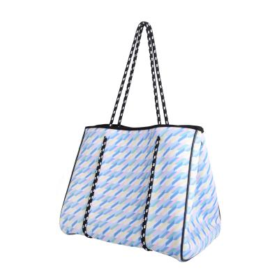 China Fashionable Brand New Large Portable Ladies Handbags Gym Water Resistant Custom Printing Beach Bag Tote Bag With High Quality for sale