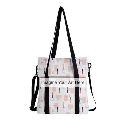 China Reusable Daily Casual Soft Foldable Daily Travel Packing Carrier Messenger Bag Neoprene and Laptop Tote Bags with Custom Printed Logo for sale