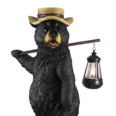 China Europe High Quality Resin Bear Solar Light Garden Decoration for sale