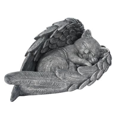 China Europe Custom Resin Wings Angel Cat Statue Pet Memorial Stone Pet Remembrance Gifts Sympathy Gift For Loss Pet for sale