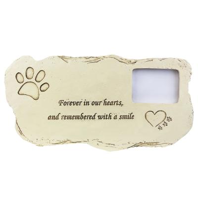 China Europe Resin Custom Pet Square Memorial Stone With Photo Frame for sale