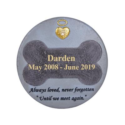 China Europe personalized pet memorial stone by waterproof resin, pet gravestone for dog for sale