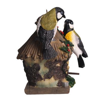 China Europe Series Sparrow Double Bird Feeder Creative Home Garden Decoration Simulation for sale