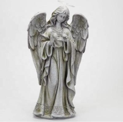 China Europe Wholesale 21 inch Solar Garden LED Angel of Peace Statue, for garden decoration, size can be customized. for sale