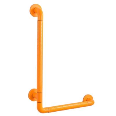 China Grab Bar Plastic ABS Or Disabled Toilet Accessories Washbasin L-Shape Nylon Outdoor Yellow Grab Bar for sale