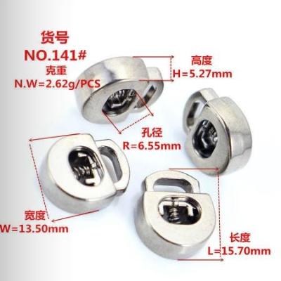 China 141# Clothing Single Large Hole Flat Spring Buckles,Elastic Elastic Cord Buckles,Zinc Alloy Plated for sale