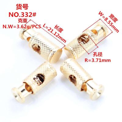 China Zinc Alloy Apparel 332# Cylinder Shape Big Hole Adjust Rope Plasti Rope Lock for sale