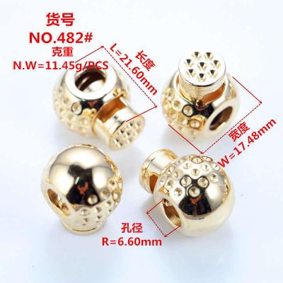 China Zinc Alloy Clothing 482# Circular Shape Big Hole Adjust Rope Plasti Rope Lock for sale