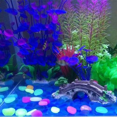 China Viable Aquarium Decorative Fish Tank Ornaments Stones Glow In The Dark Luminous Pebbles Stones For Garden Ornament for sale