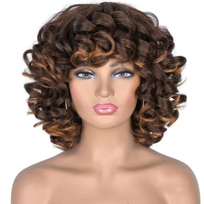 China Other Best Quality Short Synthetic Wigs Afro Wigs Kinky Curly Chemical Fiber Wig For Black Women for sale