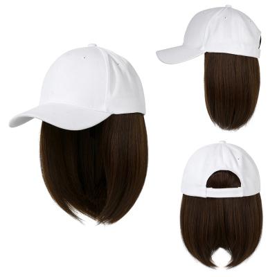 China Other Wholesale Bob Hair Fashion Natural Synthetic Short Wig Baseball Cap Adjustable Braided Wig for sale